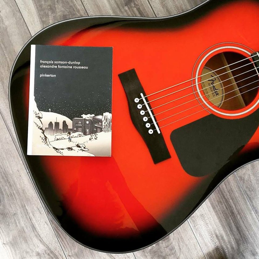 Pinkerton, François Samson-Dunlop, Alexandre Fontaine Rousseau, weezer, musique des années 90, peine d'amour, échec amoureux, échec romantique, bande dessinée, bande dessinée québécoise, bd, musique, bande dessinée pour les mélomanes le fil rouge, Le fil rouge lit, blog, blogue littéraire, bibliothérapie, les livres qui font du bien, coffrets littéraires