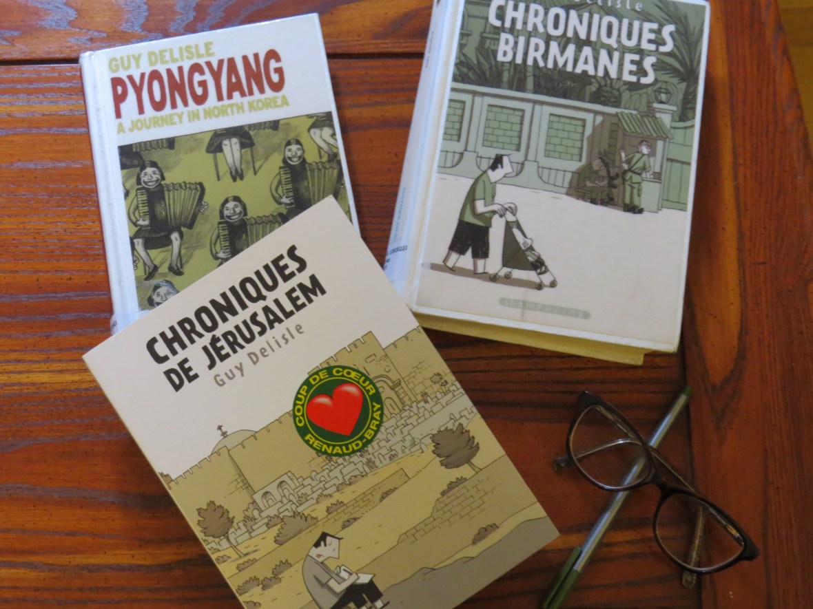 Le fil rouge; Le fil rouge lit; Bibliothérapie; Littérature; Lecture; Livres; Les livres qui font du bien; BD; Guy Delisle; Pyongyang; Chroniques birmanes; Chroniques de Jérusalem; Médecins sans frontières