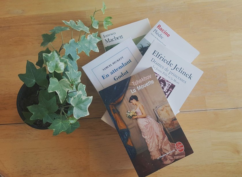 Elfriede Jelinek, Anton Tchekhov, Odon von Horvath, La Mouette, Drames de princesses, La jeune Fille et la Mort, Don Juan revient de la guerre, le fil rouge, le fil rouge lit, bibiothérapie, les livres qui font du bien, théâtre, le Livre de Poche, l'Arche, lecture, les femmes au théâtre, université, littérature