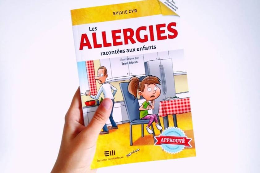 Les allergies alimentaires, Sylvie Cyr, Les allergies alimentaires racontées aux enfants, éditions de Mortagne, Le fil rouge, le fil rouge lit, les livres qui font du bien, enfant allergique, gérer les allergies alimentaires à l'école, vivre avec les allergies alimentaires, anaphylactie