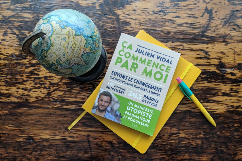 seuil, livre, littérature, le fil rouge, le fil rouge lit, bibliothérapie, la littérature qui fait du bien, écologie, changements climatiques, julien vidal, ça commence par moi, essai, manifeste utopiste