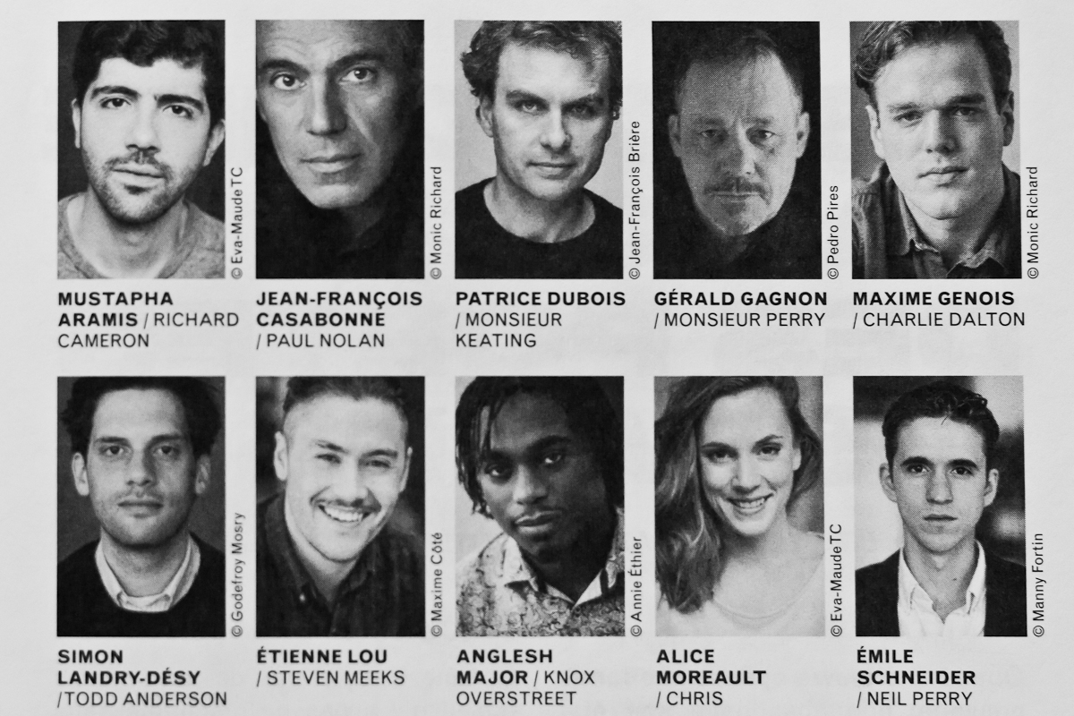 Théâtre, Théâtre Denise-Pelletier, Comédiens, Comédiennes, La Société des poètes disparus, Le Cercle des poètes disparus, Sortie culturelle, Le Fil rouge