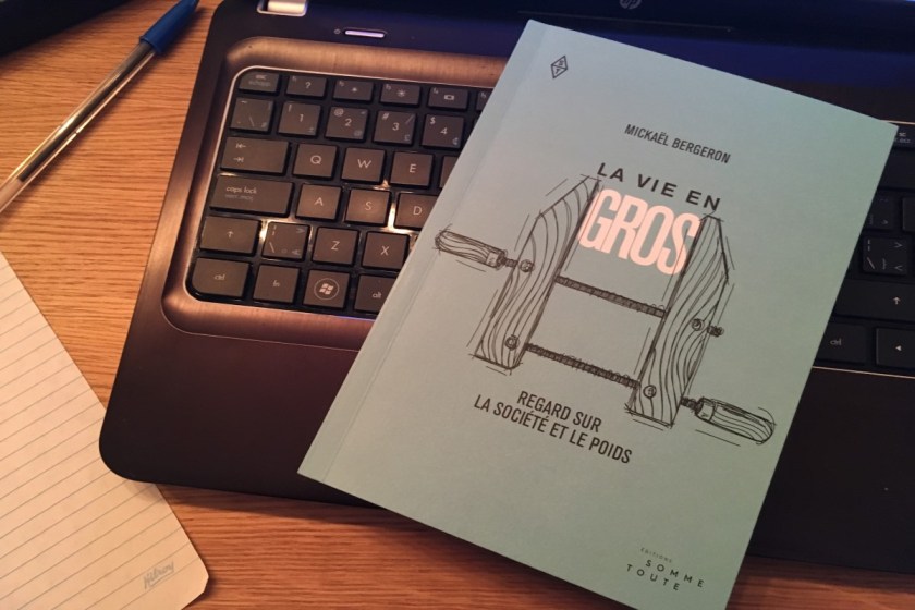 le fil rouge; le fil rouge lit; bibliothérapie; littérature; lecture; livres; les livres qui font du bien; la vie en gros; Mikaël Bergeron; Éditions somme toute; grossophobie; poids; image corporelle; corps; body positive; essai