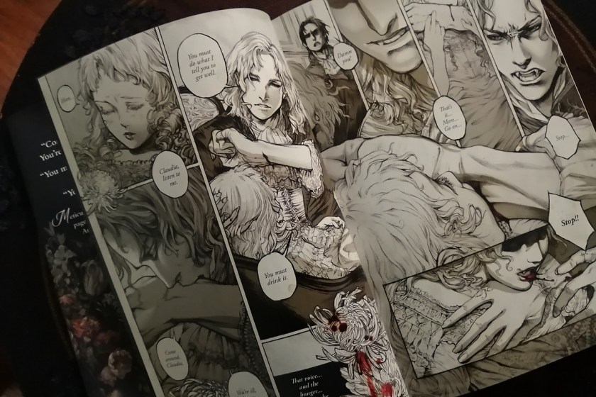 Le fil rouge, le fil rouge lit, bibliothérapie, littérature, lecture, livres, les livres qui font du bien, Entretien avec un vampire, Anne Rice, Chroniques des vampires, Claudia’s Story, Ashley Marie Witter, adaptation graphique, bande dessinée, Yen Press, Vampirisme